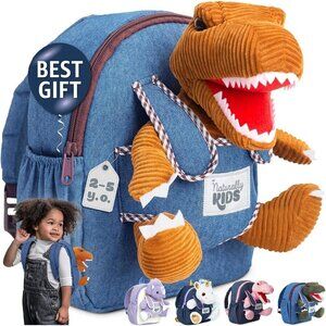 🆕 Girls Blue Stuffed Animal Toy Small Kids Dinosaur Toddler Gifts Backpack